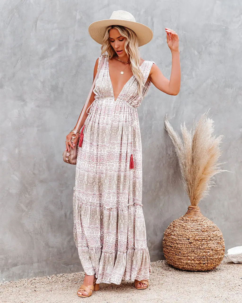 Mary Printed Tassel Tie Maxi Dress - FINAL SALE 5 Mary Printed Tassel Tie Maxi Dress - FINAL SALE - Image 5