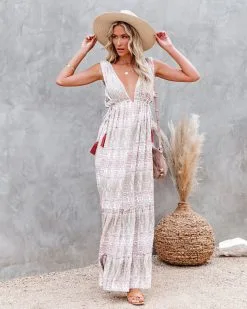 Mary Printed Tassel Tie Maxi Dress - FINAL SALE 19 Mary Printed Tassel Tie Maxi Dress - FINAL SALE -clothes Sales maryprintedtasseltiemaxidress41