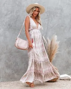 Mary Printed Tassel Tie Maxi Dress - FINAL SALE