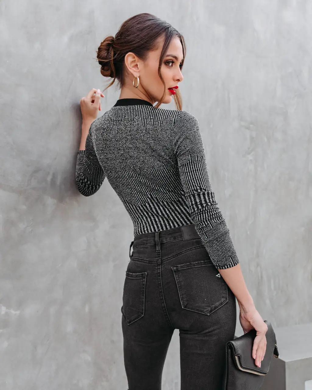 SALT-001 Meet Me At The Disco Ribbed Metallic Bodysuit - FINAL SALE 4 SALT-001 Meet Me At The Disco Ribbed Metallic Bodysuit - FINAL SALE - Image 4