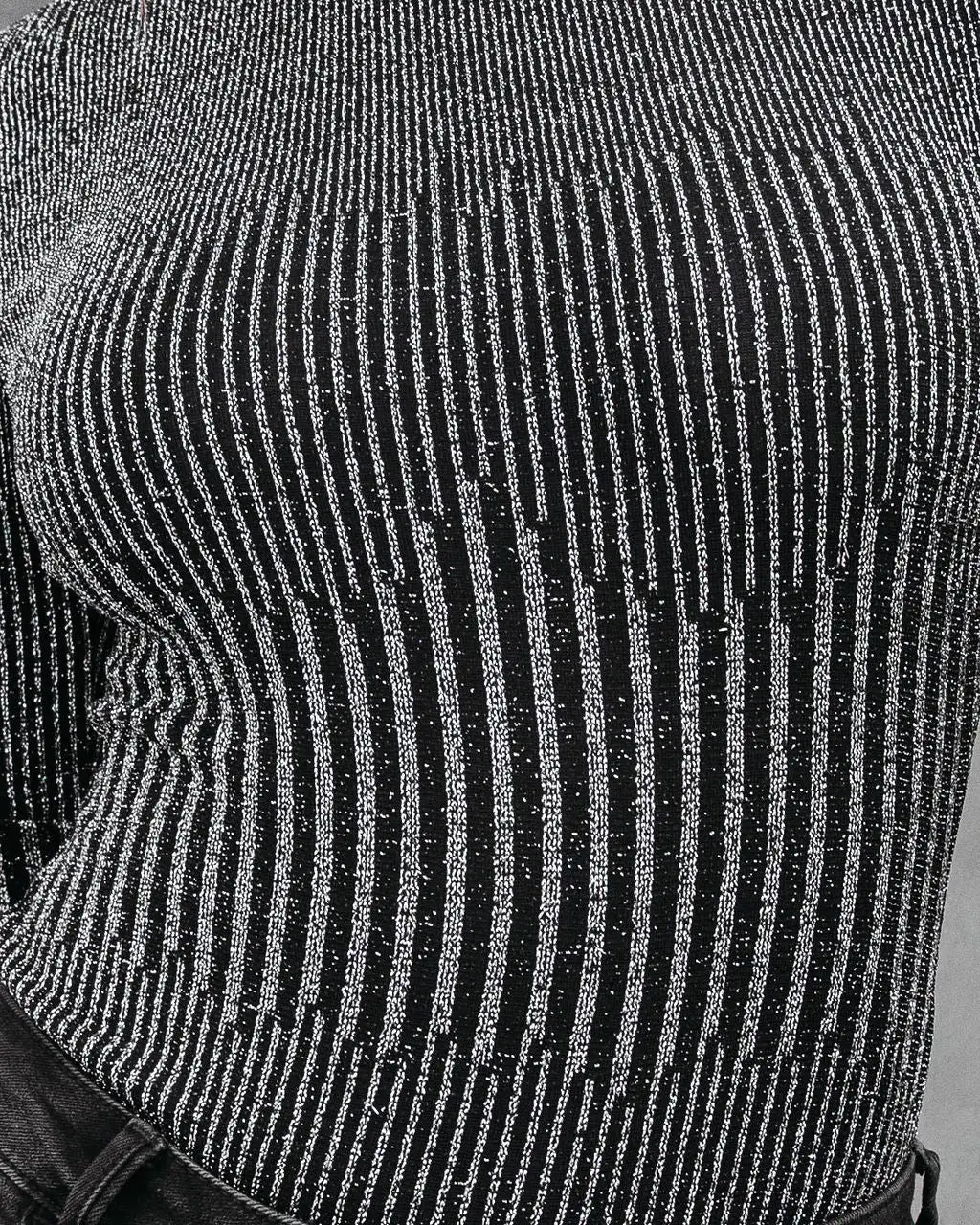 SALT-001 Meet Me At The Disco Ribbed Metallic Bodysuit - FINAL SALE 2 SALT-001 Meet Me At The Disco Ribbed Metallic Bodysuit - FINAL SALE - Image 2