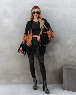 Menlo Knit Fringe Colorblock Cardigan - FINAL SALE -clothes Sales menloknitfringecolorblockcardigan4