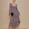 DRES-001 Meredith Tie Back Floral Midi Dress - FINAL SALE