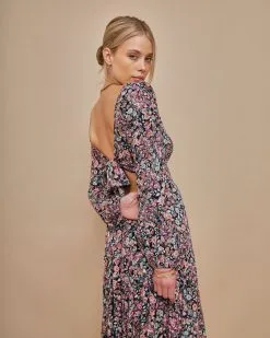DRES-001 Meredith Tie Back Floral Midi Dress - FINAL SALE 11 DRES-001 Meredith Tie Back Floral Midi Dress - FINAL SALE -clothes Sales meredithtiebackfloralmididress0668