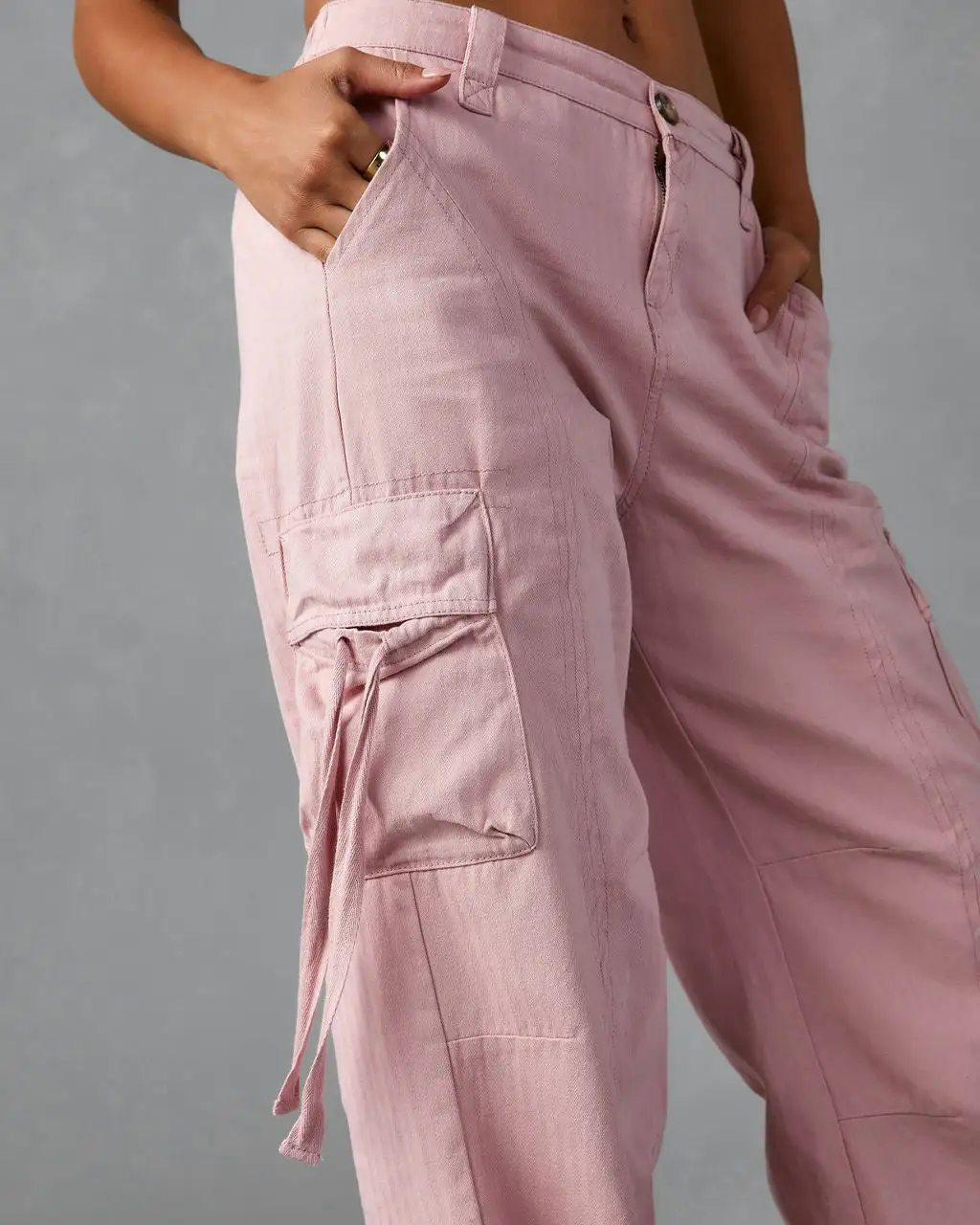 EMOR-001 Never Give Up Cotton Cargo Pants - Pink 5 EMOR-001 Never Give Up Cotton Cargo Pants - Pink - Image 5