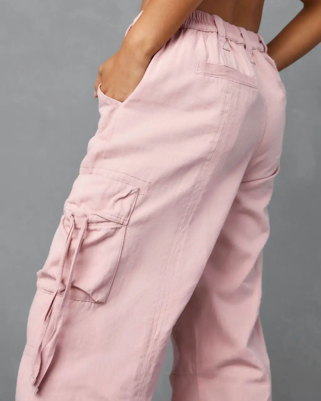 EMOR-001 Never Give Up Cotton Cargo Pants - Pink 2 EMOR-001 Never Give Up Cotton Cargo Pants - Pink - Image 2