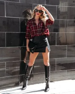 OLIV-001 Mikayla Faux Leather Mini Skirt - Black - FINAL SALE -clothes Sales mikaylafauxleatherminiskirtblack65