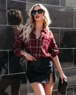 OLIV-001 Mikayla Faux Leather Mini Skirt - Black - FINAL SALE -clothes Sales mikaylafauxleatherminiskirtblack68