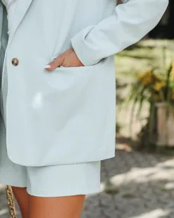 SHE -001 Milani Pocketed Blazer - Seafoam - SALE - FINAL SALE -clothes Sales milanipocketedblazer shorts seafoam 11