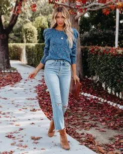 Millie Puff Sleeve Speckled Knit Sweater - FINAL SALE 19 Millie Puff Sleeve Speckled Knit Sweater - FINAL SALE -clothes Sales milliepuffsleevespeckledknitsweater31