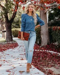 Millie Puff Sleeve Speckled Knit Sweater - FINAL SALE 20 Millie Puff Sleeve Speckled Knit Sweater - FINAL SALE -clothes Sales milliepuffsleevespeckledknitsweater35