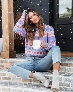 Miranda Knit Sweater - Purple - FINAL SALE
