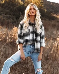 LA M-001 Montgomery Distressed Plaid Shacket - FINAL SALE -clothes Sales montgomerydistressedplaidshacket20