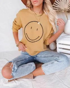 More Smiles Cotton Blend Embroidered Pullover - FINAL SALE -clothes Sales moresmilescottonblendembroideredpullover34