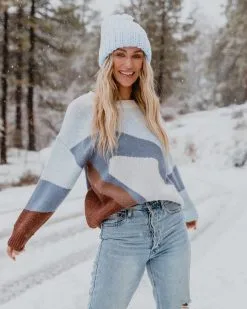 Mountain Breeze Knit Sweater - Blue Combo - FINAL SALE
