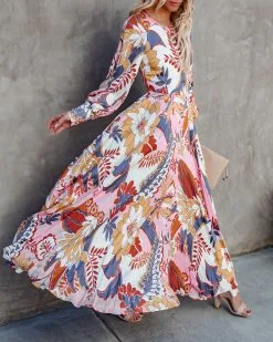 OLIV-001 Never Too Much Printed Open Back Maxi Dress - FINAL SALE -clothes Sales nevertoomuchprintedopenbackmaxidress35