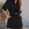 Newport Cotton Button Down Top - Black - SALE