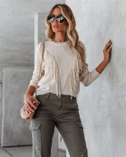 Nigel Fringe Knit Sweater - Ivory - FINAL SALE 14 Nigel Fringe Knit Sweater - Ivory - FINAL SALE -clothes Sales nigelfringeknitsweaterivory26
