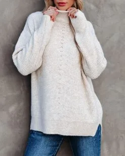 Nysha Mock Neck Knit Sweater - Beige - FINAL SALE -clothes Sales nyshamockneckknitsweaterbeige16