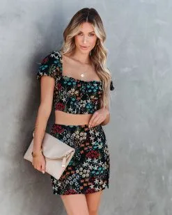 STOR-001 Orchards Beauty Mini Skirt - FINAL SALE 13 STOR-001 Orchards Beauty Mini Skirt - FINAL SALE -clothes Sales orchardsbeautyfloralpuffsleevecroptopandminiskirt106