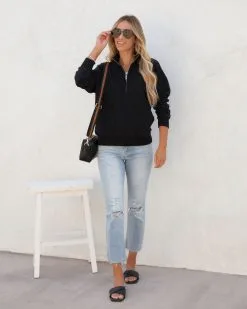 Paigely Cotton Half Zip Pullover - Black - FINAL SALE 16 Paigely Cotton Half Zip Pullover - Black - FINAL SALE -clothes Sales paigleycottonhalfzippulloverblack25