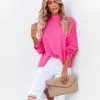 Parkin Mock Neck Knit Sweater - Pink