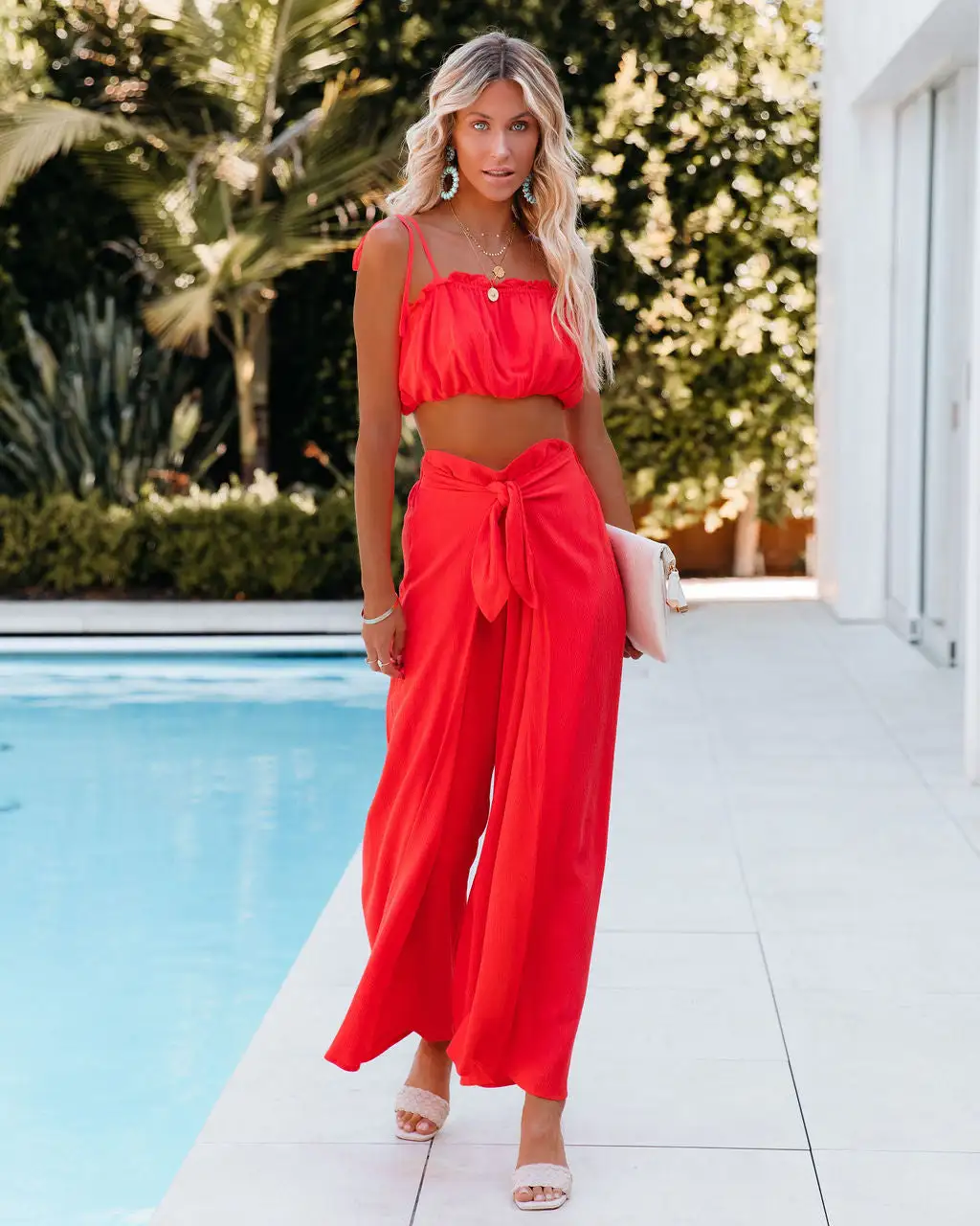 Payson High Rise Tie Front Pants - Flame - LAST CHANCE 8 Payson High Rise Tie Front Pants - Flame - LAST CHANCE - Image 8