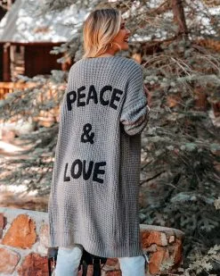 Peace And Love Knit Cardigan - Charcoal - FINAL SALE -clothes Sales peaceandloveknitcardigancharcoal21