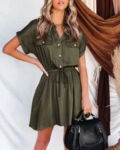 Perth Cotton Pocketed Button Down Utility Dress - FINAL SALE -clothes Sales perthcottonpocketedbuttondownutilitydress123 9