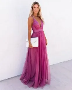 Petal Dust Maxi Dress - Magenta - FINAL SALE