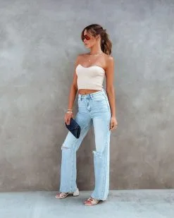 Phoenix Ribbed Knit Strapless Top - Latte -clothes Sales phoenixribbedknitstraplesstoplatte 26