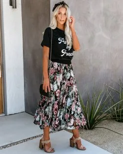 DRES-001 Pleats, Please Floral Midi Skirt - LAST CHANCE -clothes Sales pleatspleasefloralmidiskirt06