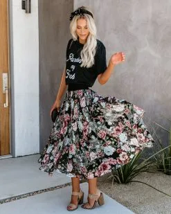DRES-001 Pleats, Please Floral Midi Skirt - LAST CHANCE -clothes Sales pleatspleasefloralmidiskirt13