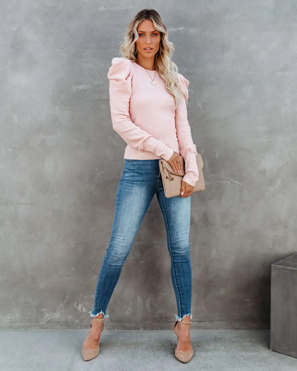 Poetry In The Air Puff Sleeve Knit Sweater - Blush - FINAL SALE 11 Poetry In The Air Puff Sleeve Knit Sweater - Blush - FINAL SALE - Image 11