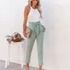 DO+B-001 Point Made High Rise Pocketed Trousers - Sage