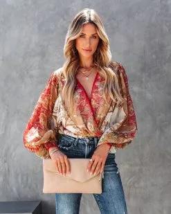 SALT-001 Precious Moments Printed Balloon Sleeve Bodysuit - FINAL SALE