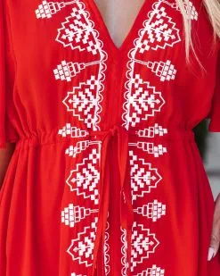 STRU-001 Presidio Embroidered Tassel Midi Dress - Tomato Red - LAST CHANCE 12 STRU-001 Presidio Embroidered Tassel Midi Dress - Tomato Red - LAST CHANCE -clothes Sales presidiotasselmididresstomatored30
