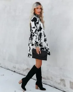 Promenade Printed Mock Neck Babydoll Dress - FINAL SALE 14 Promenade Printed Mock Neck Babydoll Dress - FINAL SALE -clothes Sales promeneadeprintedmockneckbabydolldress11