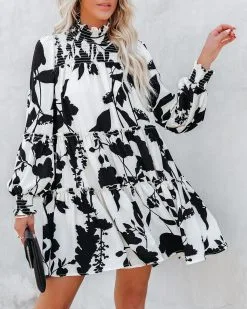 Promenade Printed Mock Neck Babydoll Dress - FINAL SALE 13 Promenade Printed Mock Neck Babydoll Dress - FINAL SALE -clothes Sales promeneadeprintedmockneckbabydolldress28