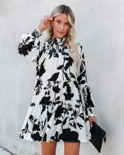 Promenade Printed Mock Neck Babydoll Dress - FINAL SALE 15 Promenade Printed Mock Neck Babydoll Dress - FINAL SALE -clothes Sales promeneadeprintedmockneckbabydolldress32