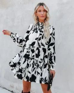 Promenade Printed Mock Neck Babydoll Dress - FINAL SALE 11 Promenade Printed Mock Neck Babydoll Dress - FINAL SALE -clothes Sales promeneadeprintedmockneckbabydolldress34
