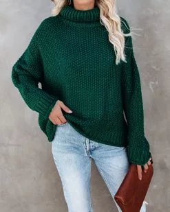 AAKA-001 Quay Turtleneck Knit Sweater - Hunter Green - FINAL SALE 21 AAKA-001 Quay Turtleneck Knit Sweater - Hunter Green - FINAL SALE -clothes Sales quayturtleneckknitsweaterhuntergreen5
