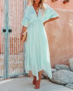 Queenie Woven Shimmer Midi Dress - Mint - FINAL SALE 10 Queenie Woven Shimmer Midi Dress - Mint - FINAL SALE -clothes Sales queeniewovenshimmermididressmint69