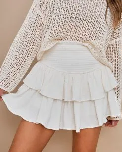 MIOU-001 Queensland Smocked Ruffle Mini Skort - SALE