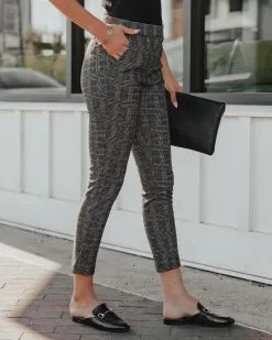 DRES-001 Raiden Pocketed High Rise Plaid Trousers - FINAL SALE -clothes Sales raidenpocketedhighriseplaidtrousers30