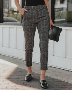 DRES-001 Raiden Pocketed High Rise Plaid Trousers - FINAL SALE -clothes Sales raidenpocketedhighriseplaidtrousers37