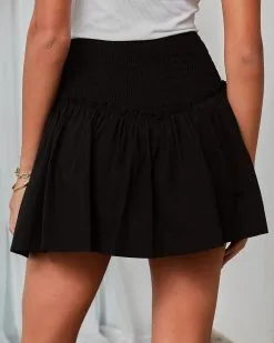 &MER-001 Remee Cotton Ruched Skort - Black - SALE -clothes Sales remeecottonruchedskortblack2941