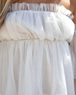 ON T-001 Renley Off The Shoulder Tulle Blouse - White - FINAL SALE -clothes Sales renleyofftheshouldertulleblousewhite102