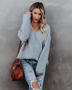 Repeat After Me Knit Sweater - Heather Grey - FINAL SALE -clothes Sales repeataftermeknitsweaterheathergrey39