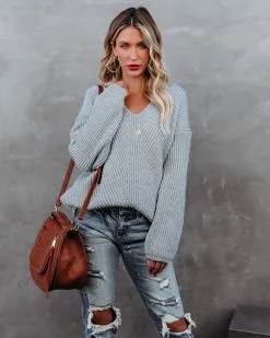 Repeat After Me Knit Sweater - Heather Grey - FINAL SALE -clothes Sales repeataftermeknitsweaterheathergrey45